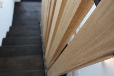 engineered oak flooring with bona graphite stair tread close up